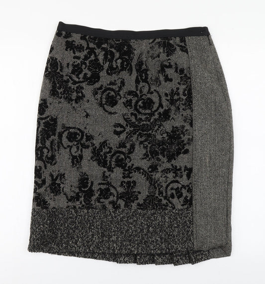 Per Una Womens Brown  Acrylic Straight & Pencil Skirt Size 14   Zip