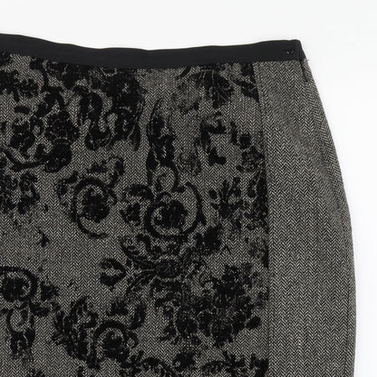 Per Una Womens Brown  Acrylic Straight & Pencil Skirt Size 14   Zip