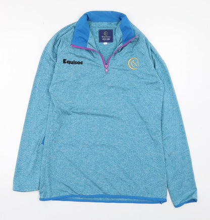 Additional front view of Equisoc women’s blue jacket, size M, zip - equine