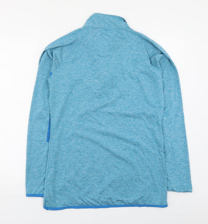 Back view of Equisoc women’s blue jacket, size M, zip - equine
