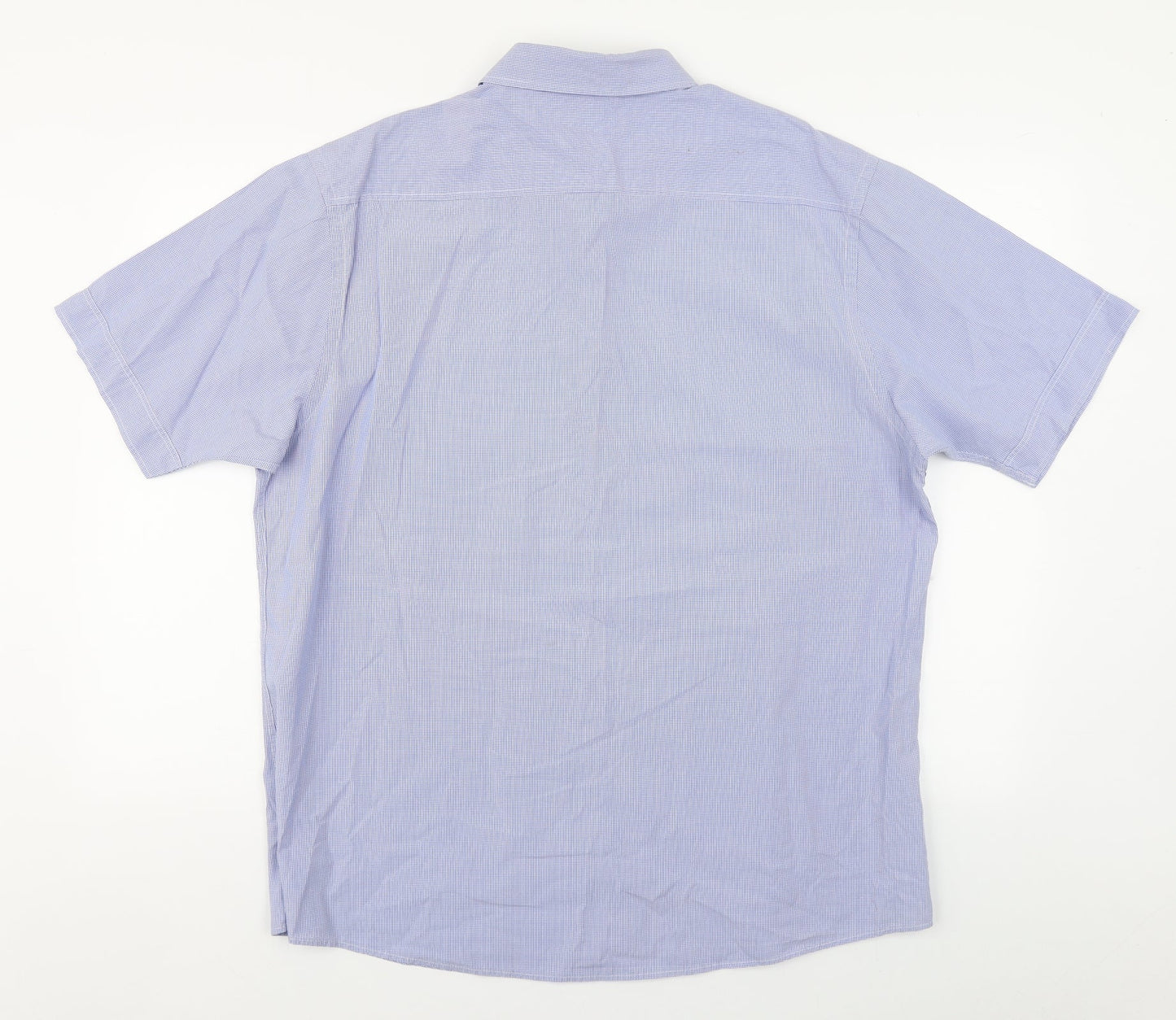 Mens UK Size XL Boston Crew Blue  Button-Up Long Sleeve Casual Shirt