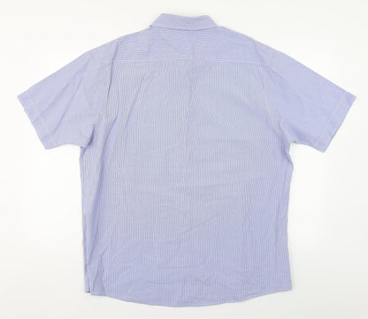 Mens UK Size XL Boston Crew Blue  Button-Up Long Sleeve Casual Shirt