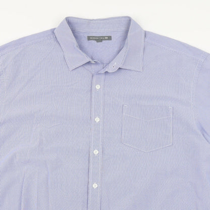 Mens UK Size XL Boston Crew Blue  Button-Up Long Sleeve Casual Shirt