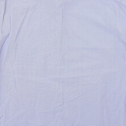 Mens UK Size XL Boston Crew Blue  Button-Up Long Sleeve Casual Shirt