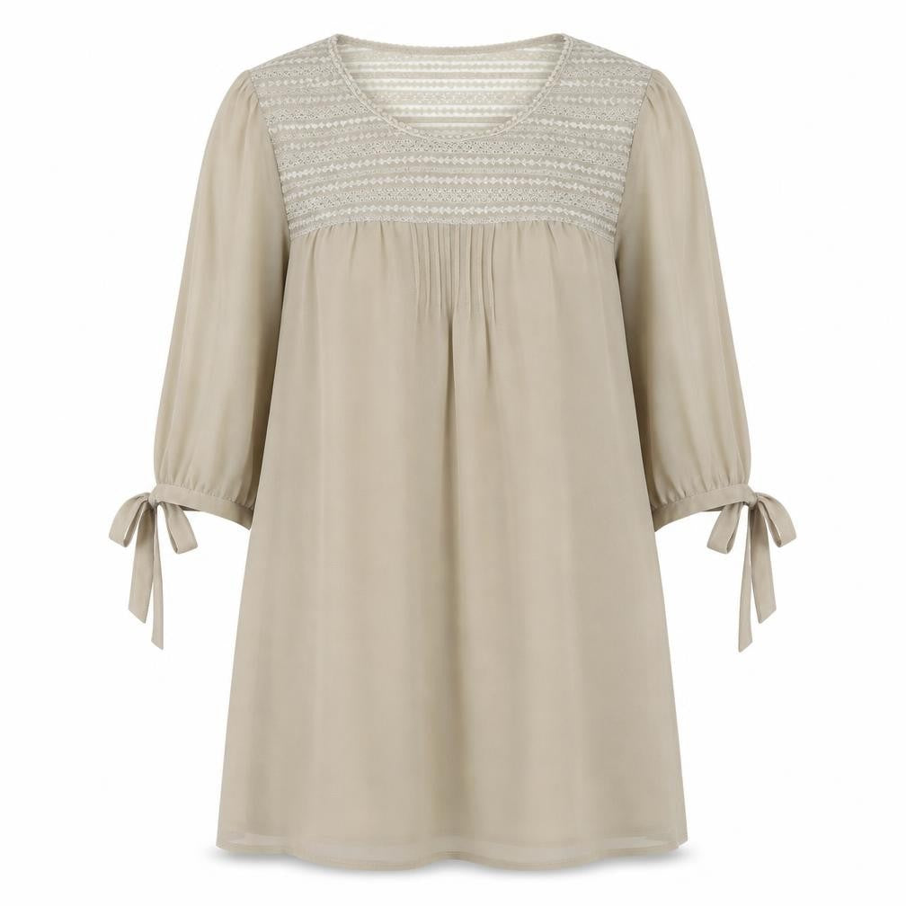 Womens UK Size XS Darling Beige Basic Blouse
