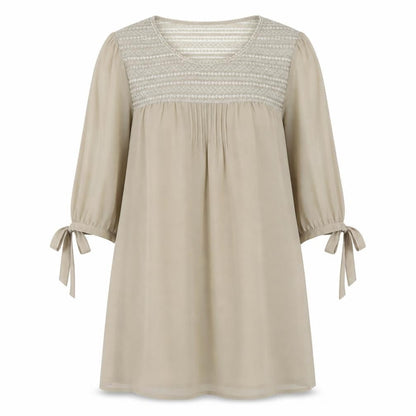 Womens UK Size XS Darling Beige Basic Blouse