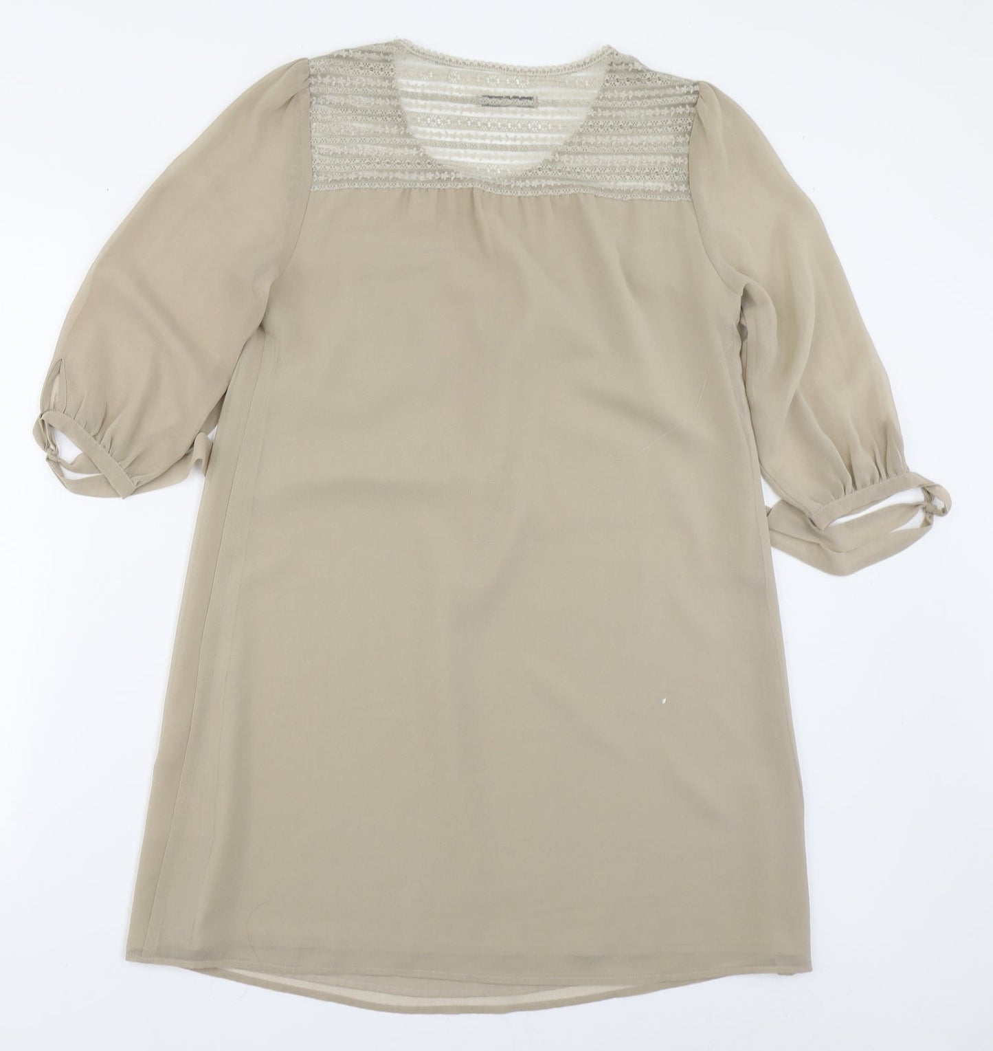 Womens UK Size XS Darling Beige Basic Blouse