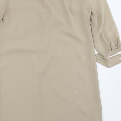 Womens UK Size XS Darling Beige Basic Blouse