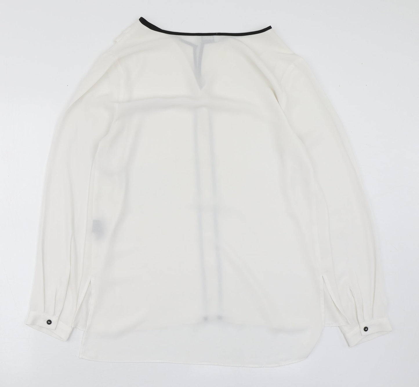 Papaya Womens White  Polyester Basic Blouse Size 12 V-Neck