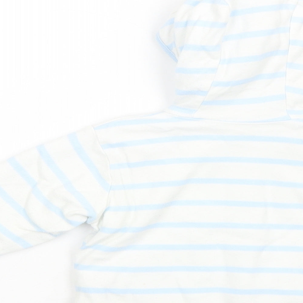 Brand and care label for Debenhams Baby White Striped Basic Jacket Jacket, size 6-9, Months Snap
