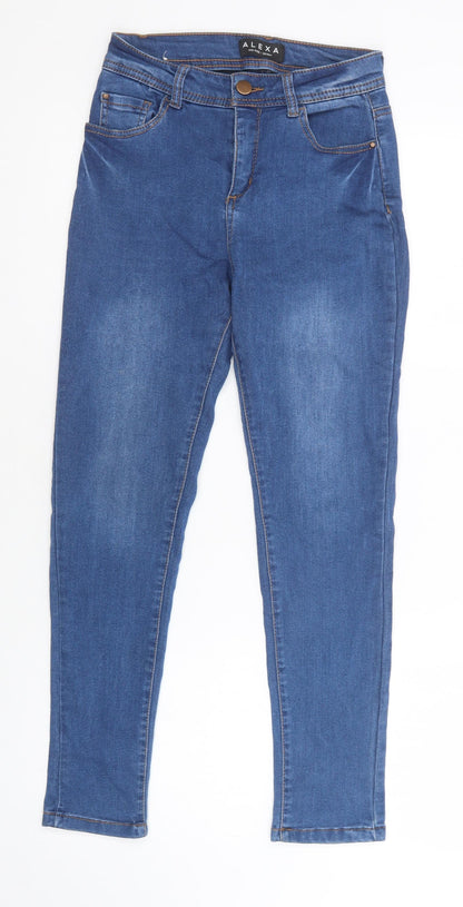 Peacocks Womens Blue  Cotton Jegging Jeans Size 8 L28 in Regular Button