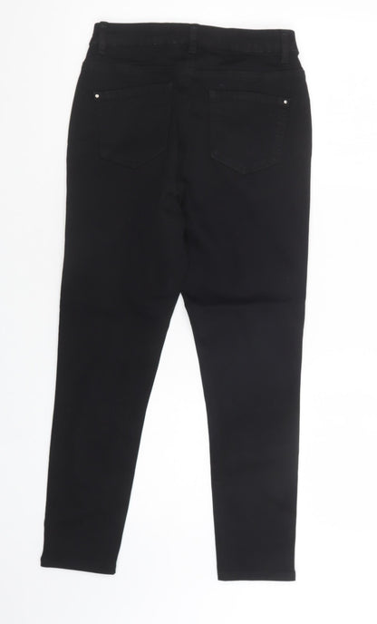 Dunnes Stores Womens Black  Cotton Skinny Jeans Size 10 L26 in Regular Button