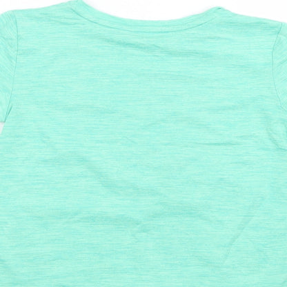 Dunnes Stores Girls Green  Polyester Pullover T-Shirt Size 7-8 Years Crew Neck Pullover