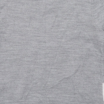 Pepperts Girls Grey Crew Neck  Acrylic Pullover Jumper    - Penguin