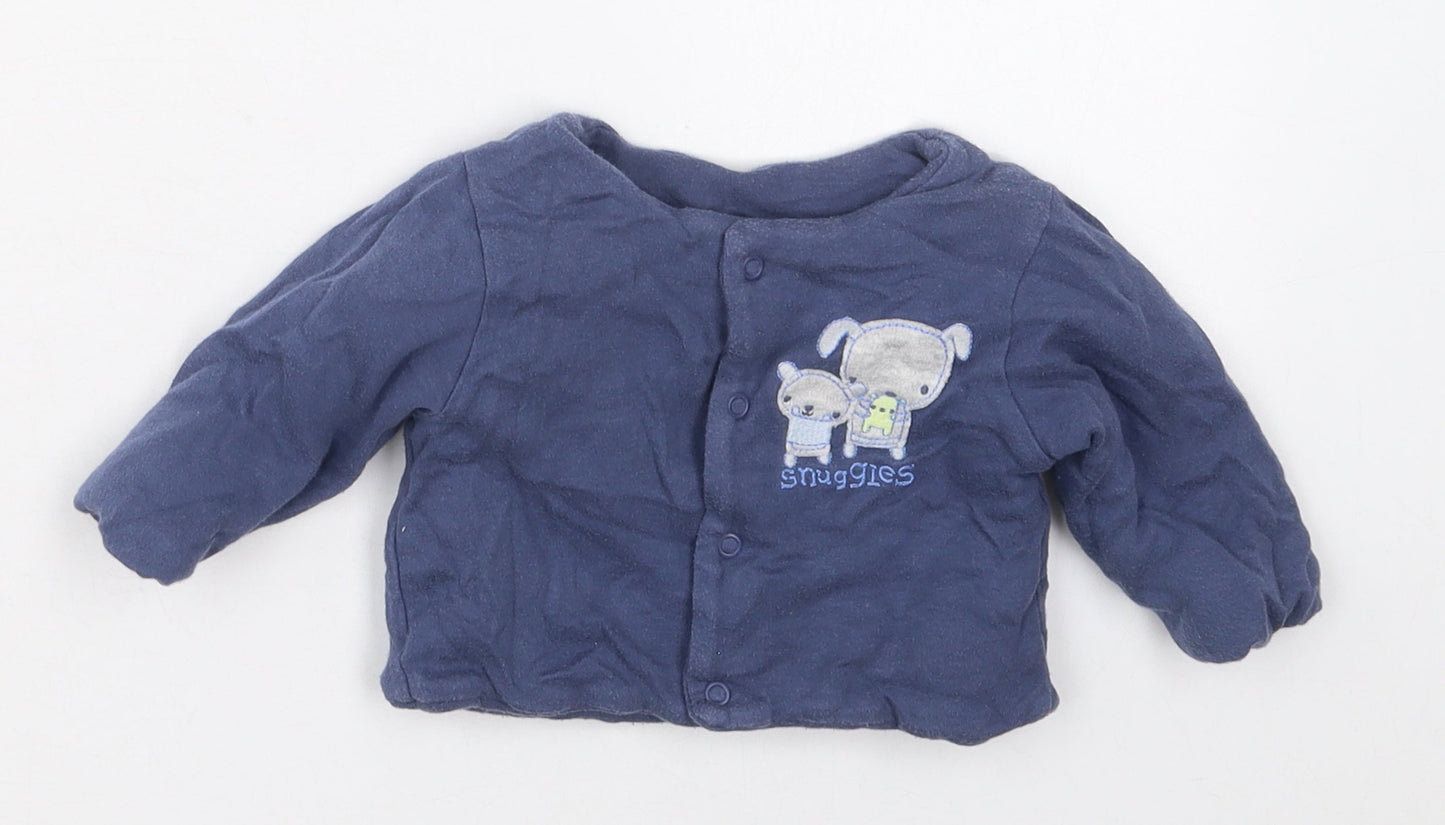 Mini Club Boys Blue   Jacket  Size 3-6 Months   Button - Snuggles
