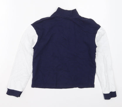 George Girls Blue  Cotton Pullover Sweatshirt Size 8-9 Years  Zip - Girl Hero