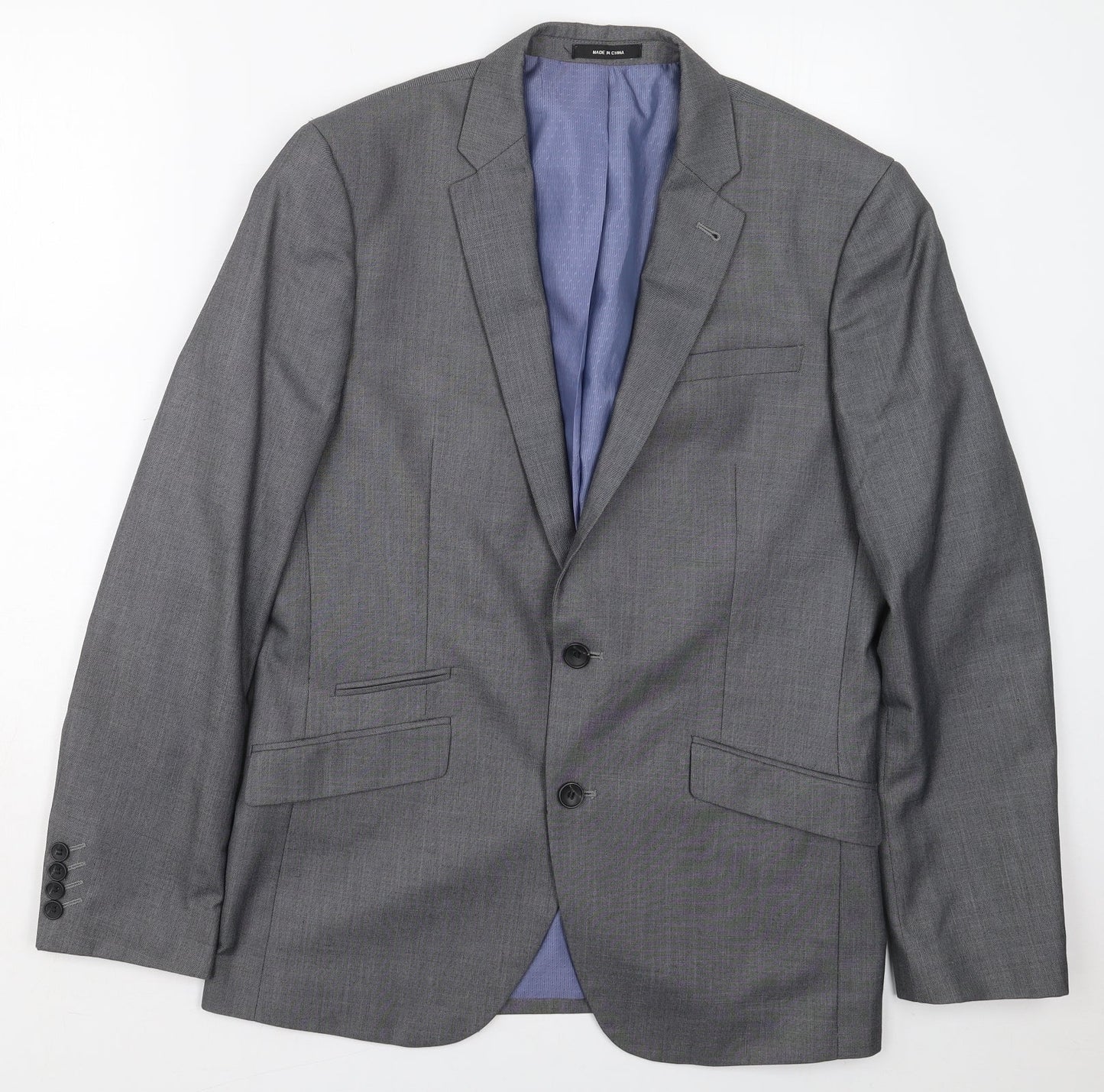 Mens UK Size 40 Cedar Wood State Regular Grey Suit Jacket