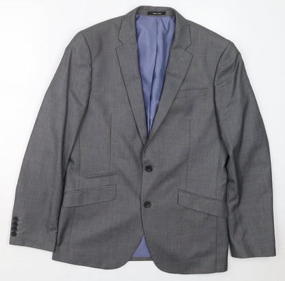 Mens UK Size 40 Cedar Wood State Regular Grey Suit Jacket