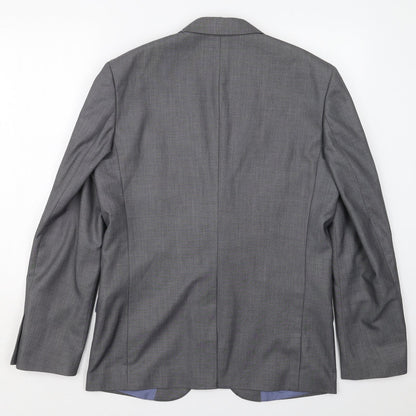 Mens UK Size 40 Cedar Wood State Regular Grey Suit Jacket