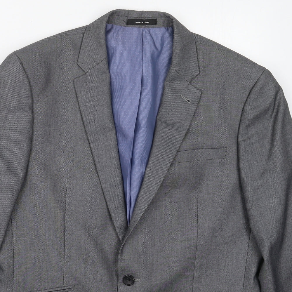 Mens UK Size 40 Cedar Wood State Regular Grey Suit Jacket