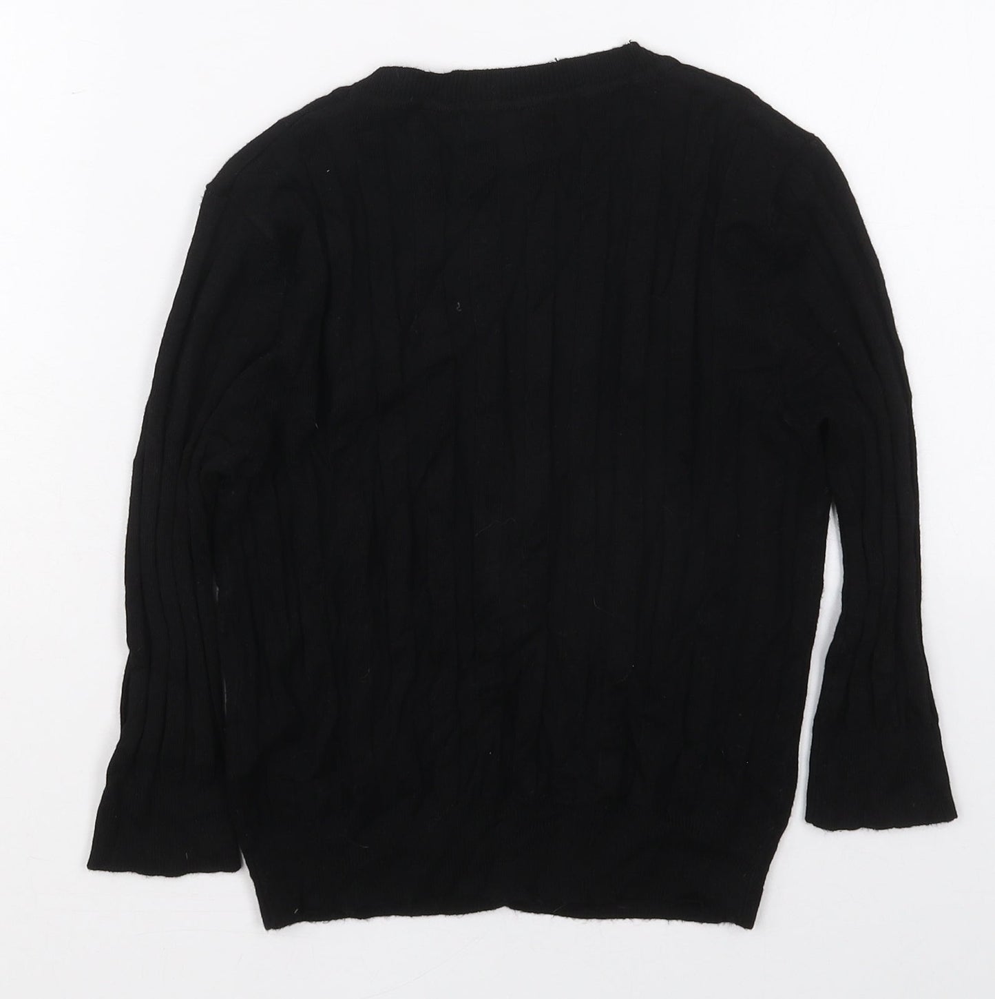 Boohoo Womens Black V-Neck  Viscose Cardigan Jumper Size M