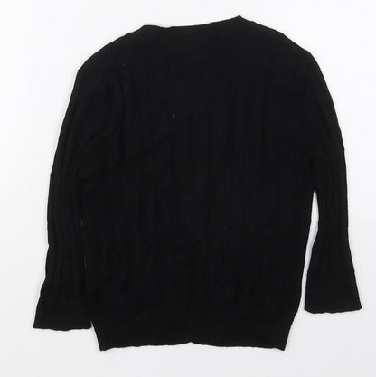 Boohoo Womens Black V-Neck  Viscose Cardigan Jumper Size M