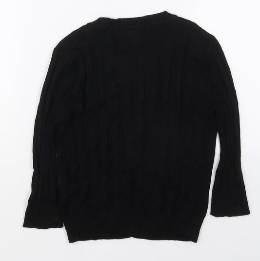 Boohoo Womens Black V-Neck  Viscose Cardigan Jumper Size M