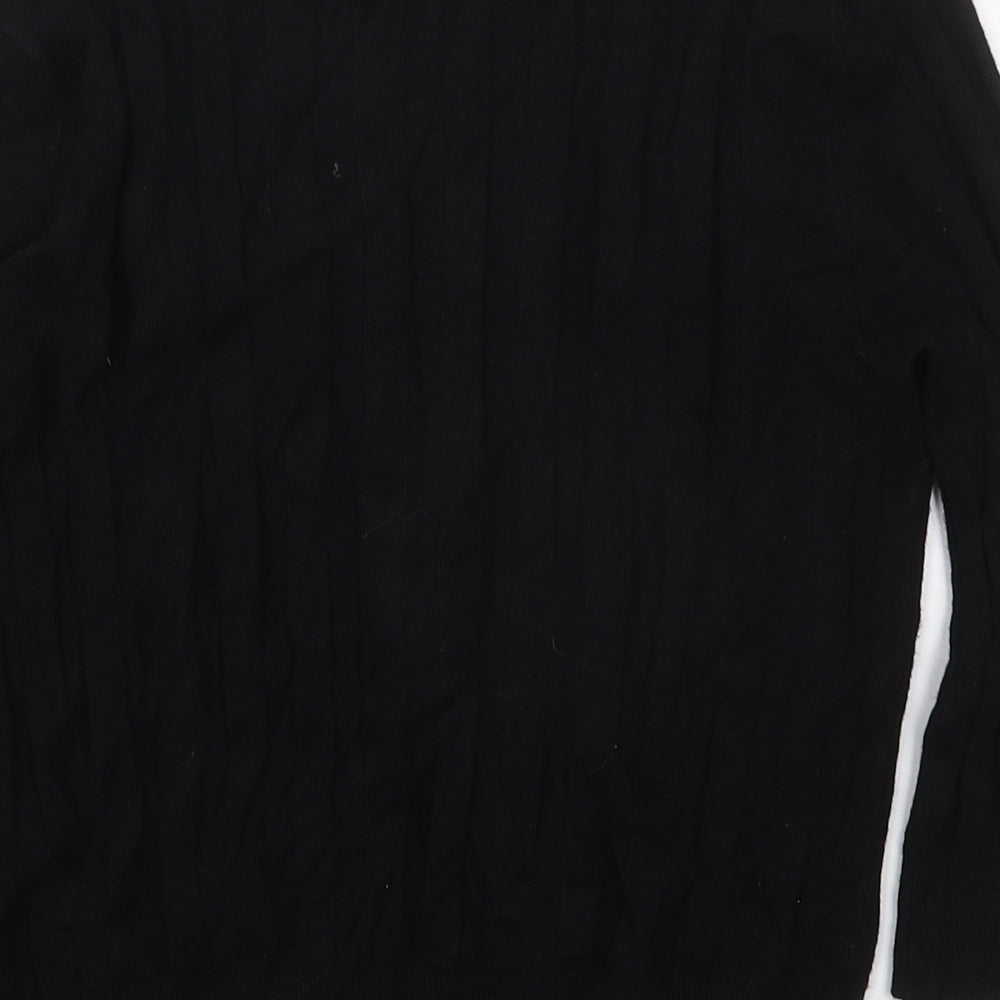 Boohoo Womens Black V-Neck  Viscose Cardigan Jumper Size M