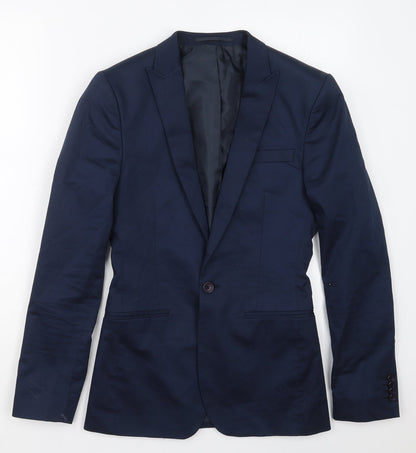 ASOS Mens Blue  Cotton Jacket Suit Jacket Size 34
