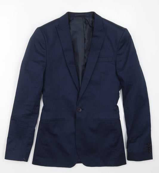 ASOS Mens Blue  Cotton Jacket Suit Jacket Size 34