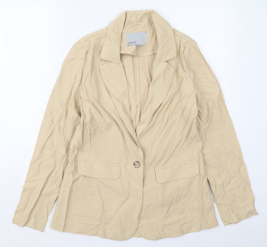 Oasis Womens Beige  Viscose Jacket Blazer Size 10