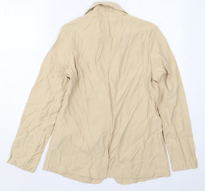 Oasis Womens Beige  Viscose Jacket Blazer Size 10
