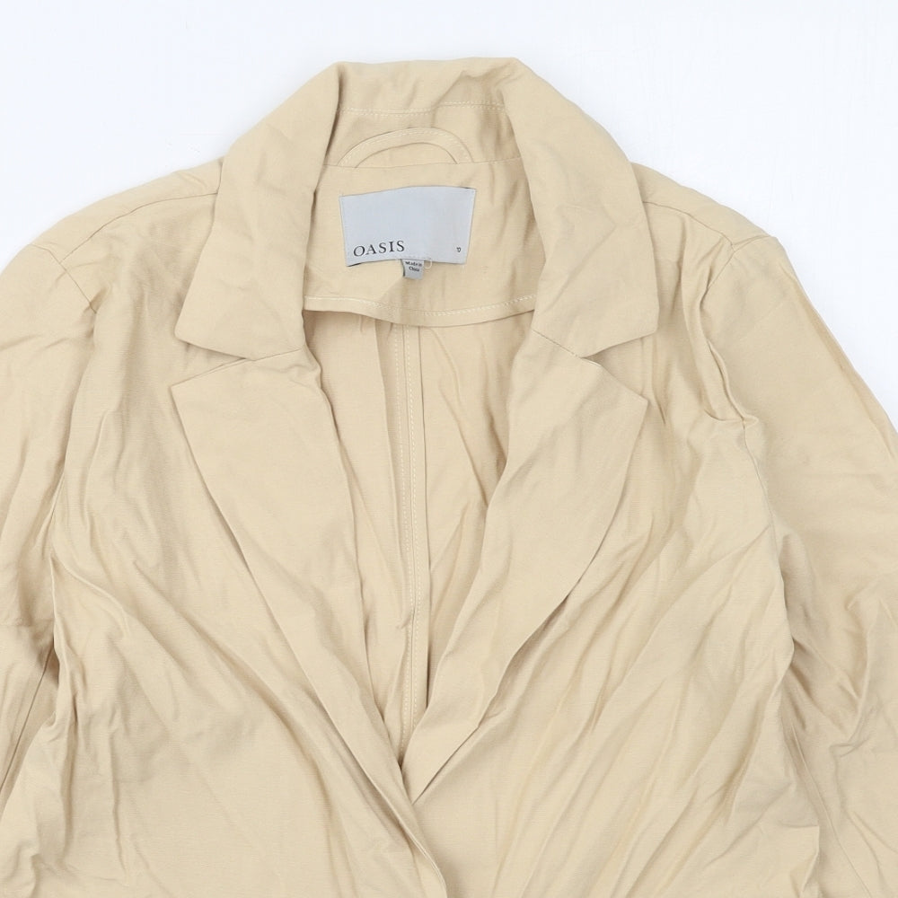Oasis Womens Beige  Viscose Jacket Blazer Size 10