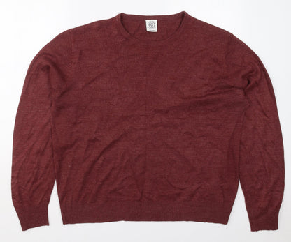 Finest Made Clothing Mens Red Crew Neck  Acrylic Pullover Jumper Size XL