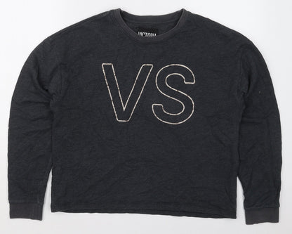 Victoria Sport Womens Grey  Cotton Pullover Sweatshirt Size M  Pullover