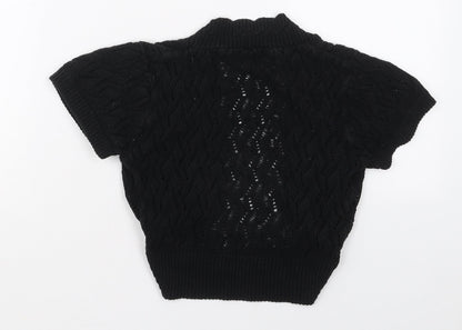Womens UK Size S Pilot Black Cardigan Jumper