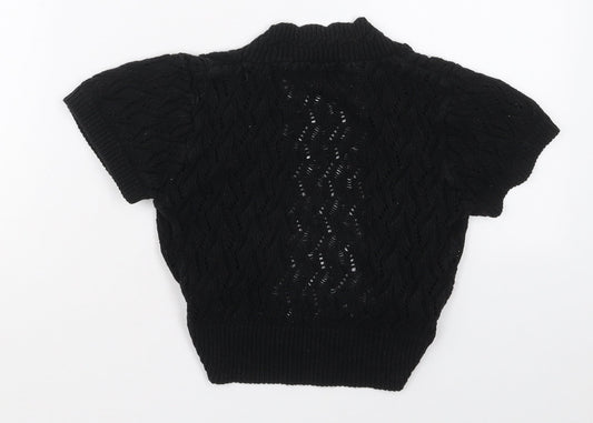 Womens UK Size S Pilot Black Cardigan Jumper