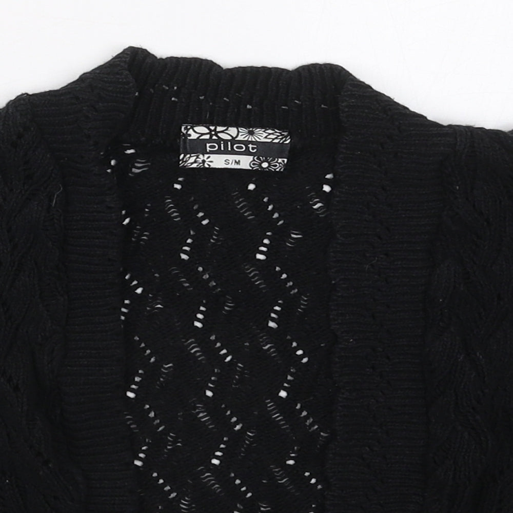 Womens UK Size S Pilot Black Cardigan Jumper
