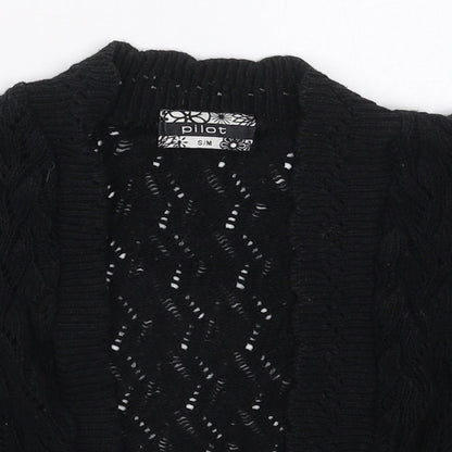 Womens UK Size S Pilot Black Cardigan Jumper