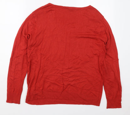 Womens UK Size 16 Peacocks Red Pullover Jumper