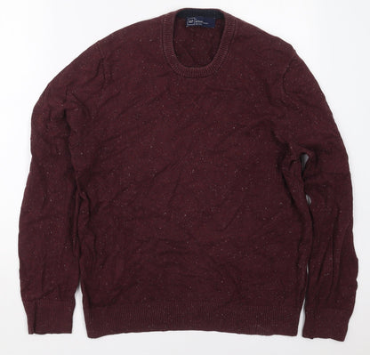 Gap Mens Purple Crew Neck  Cotton Pullover Jumper Size L