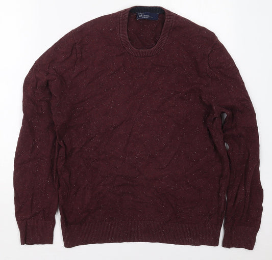 Gap Mens Purple Crew Neck  Cotton Pullover Jumper Size L