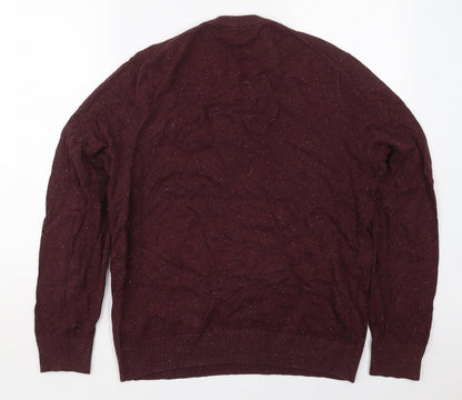 Gap Mens Purple Crew Neck  Cotton Pullover Jumper Size L