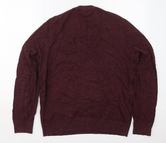 Gap Mens Purple Crew Neck  Cotton Pullover Jumper Size L