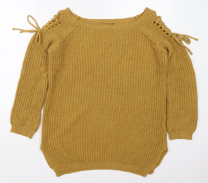 Womens UK Size S Cameo Rose Yellow Pullover Jumper