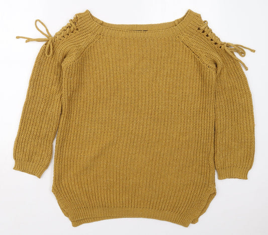 Womens UK Size S Cameo Rose Yellow Pullover Jumper