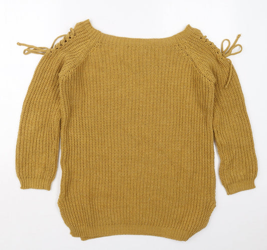 Womens UK Size S Cameo Rose Yellow Pullover Jumper