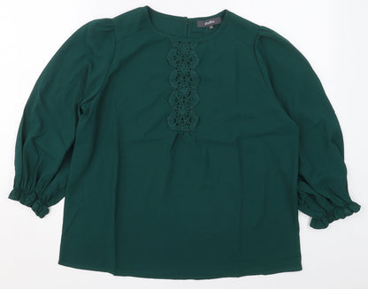 Womens UK Size 10 Studio Green Basic Blouse