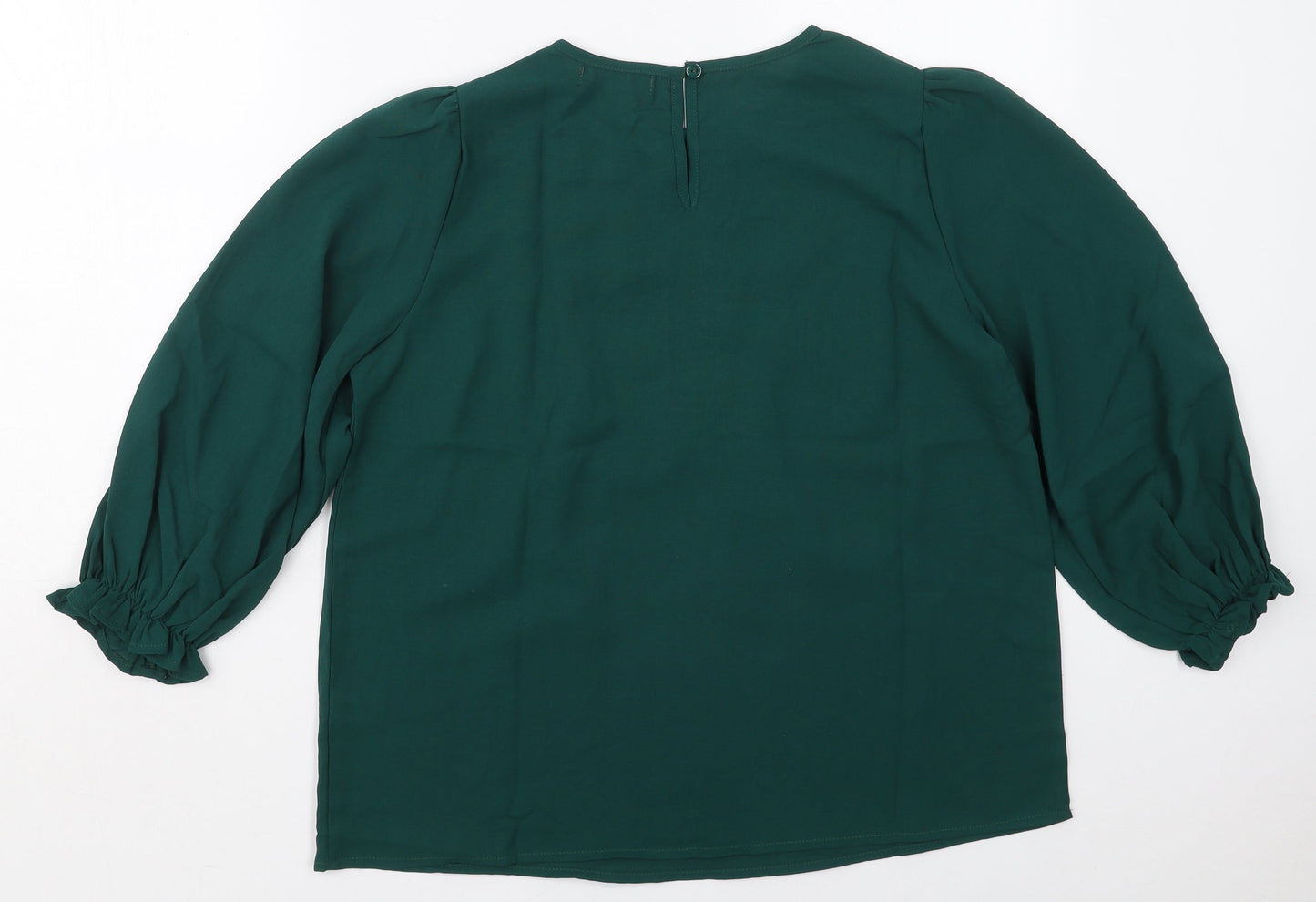 Womens UK Size 10 Studio Green Basic Blouse