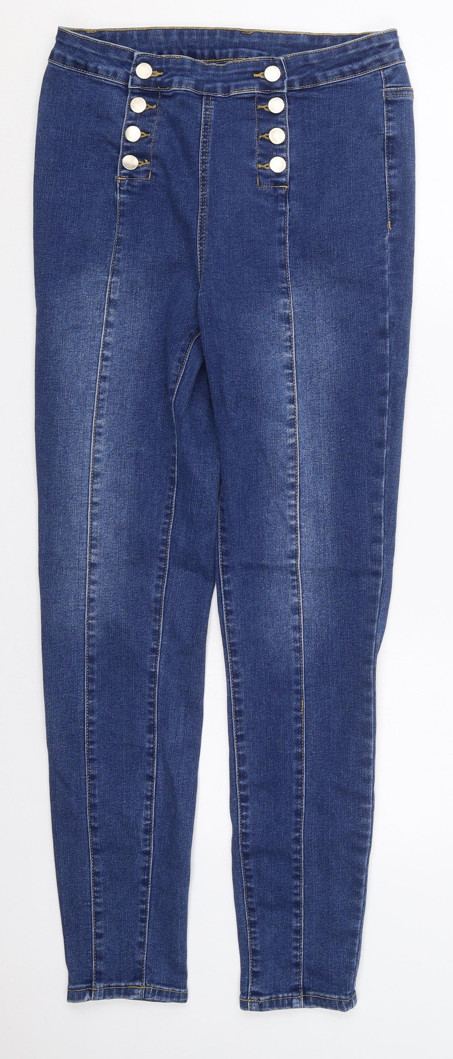Womens UK Size M Preworn Regular Fit Skinny Blue Jeans